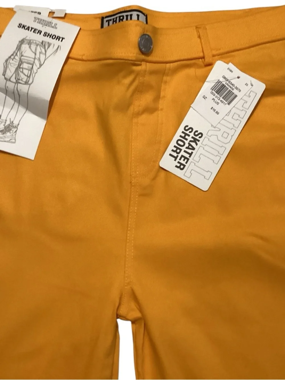 Thrill Plus Size Vibrant Yellow Cargo Bermuda Shorts Stretch 2X - Picture 6 of 8